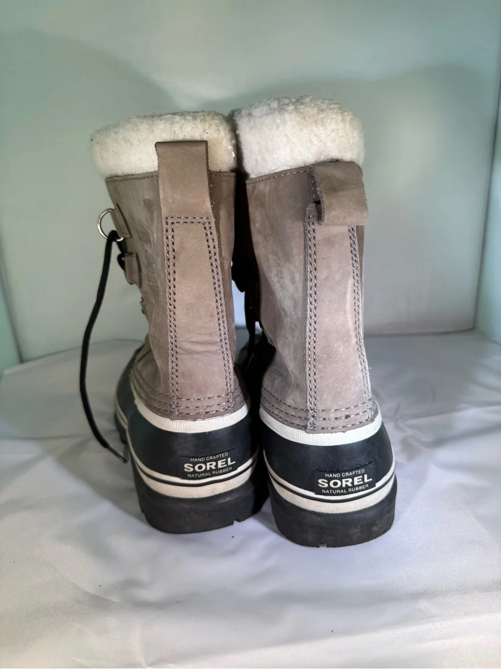 Sorel Kids Winter Lace-Up Snow Boots - Gray and Black with White Trim